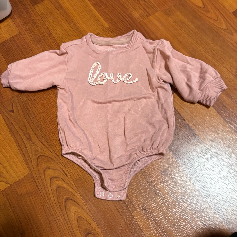 Cloud Island Pink 'Love' Bodysuit Sweatshirt
